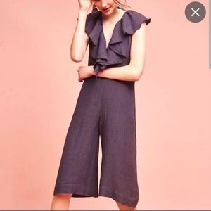 Anthropologie Linen Jumpsuit